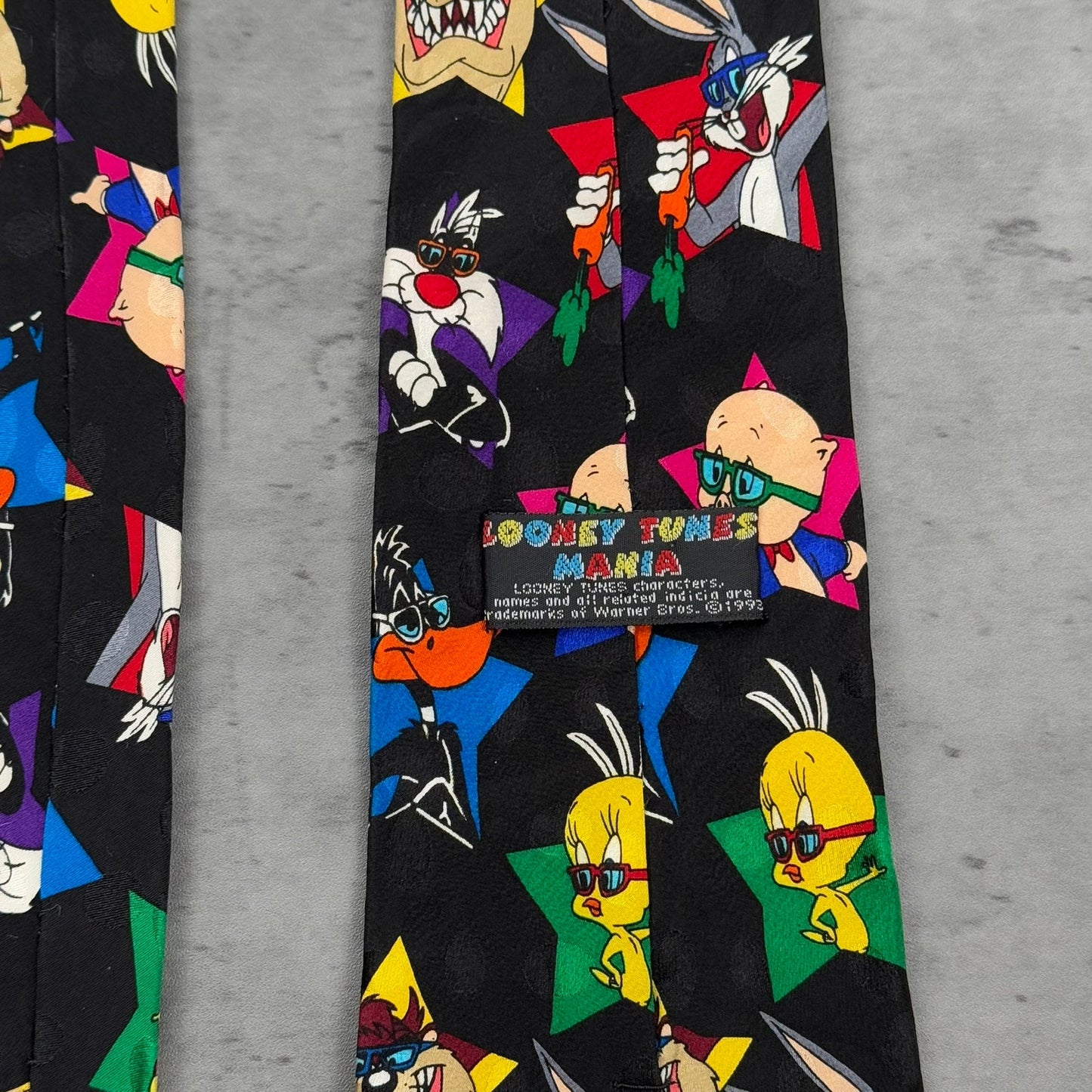 Vintage Looney Tunes Mania Star Characters 1993 Tie