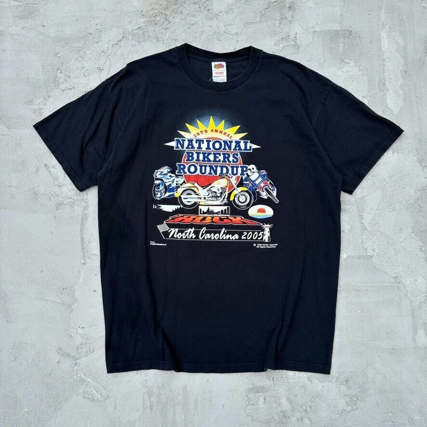 Vintage National Bikers Round Up North Carolina T Shirt - XL