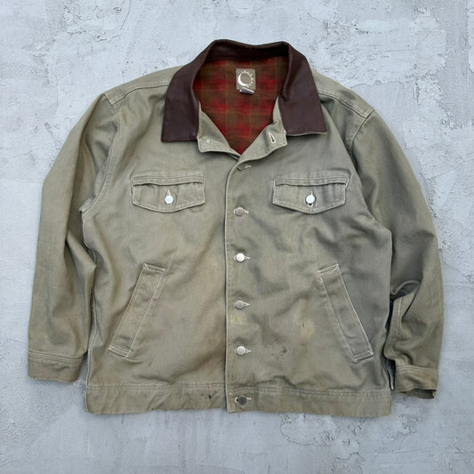 Vintage Marlboro Flannel Lined Khaki Jacket - L