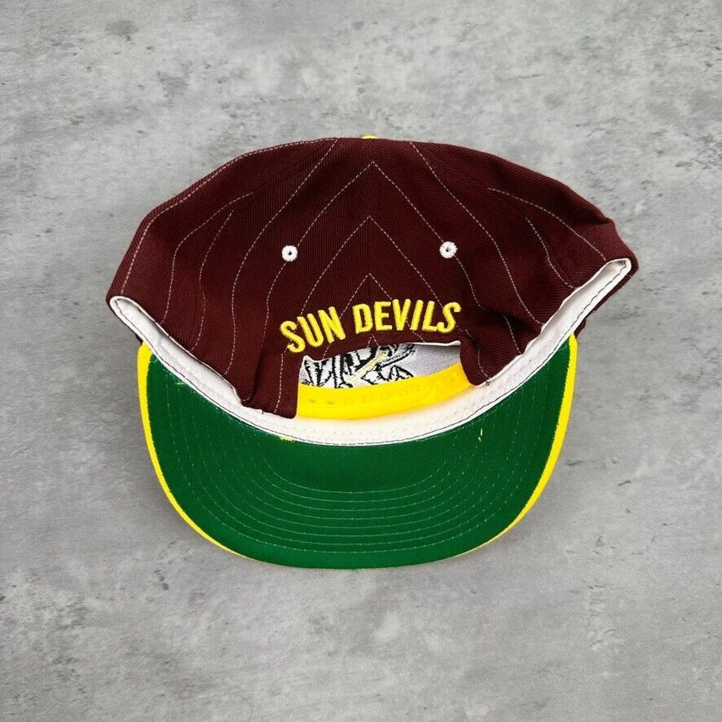 Vintage Zephyr Arizona State University Sun Devils Pinstripe Burgundy Yellow Hat