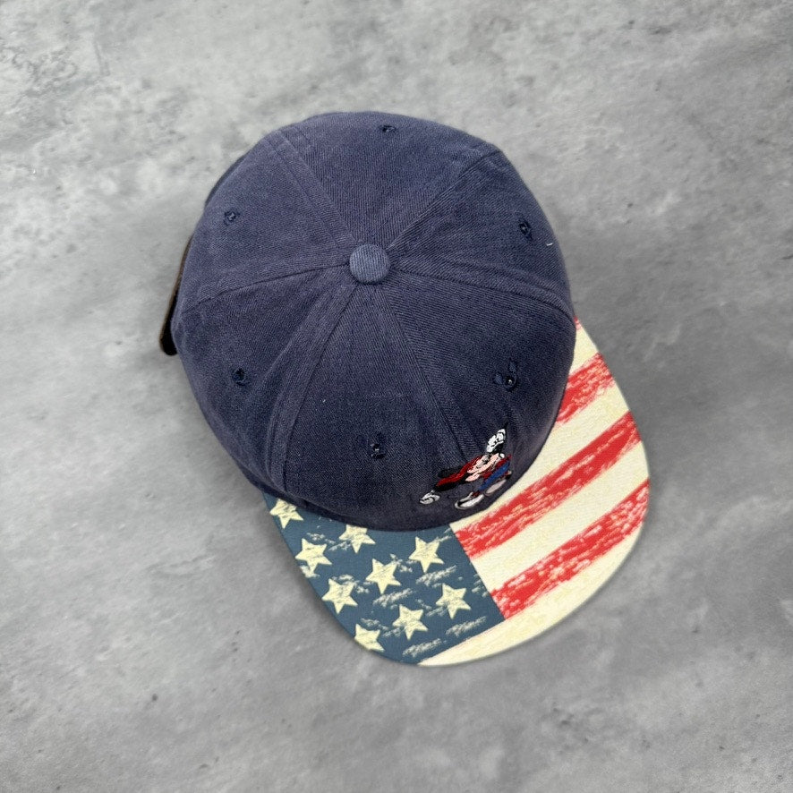 Vintage Disney Mickey Mouse Golf American Flag USA Hat