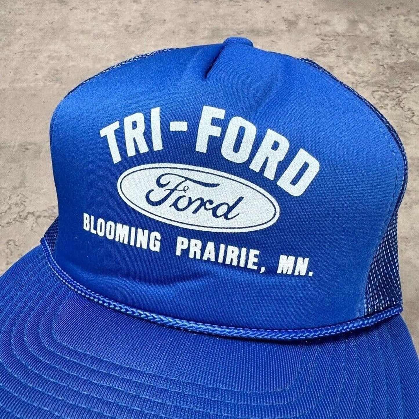 Vintage Tri-Ford Blooming Prairie Minnesota Hanes Trucker Hat