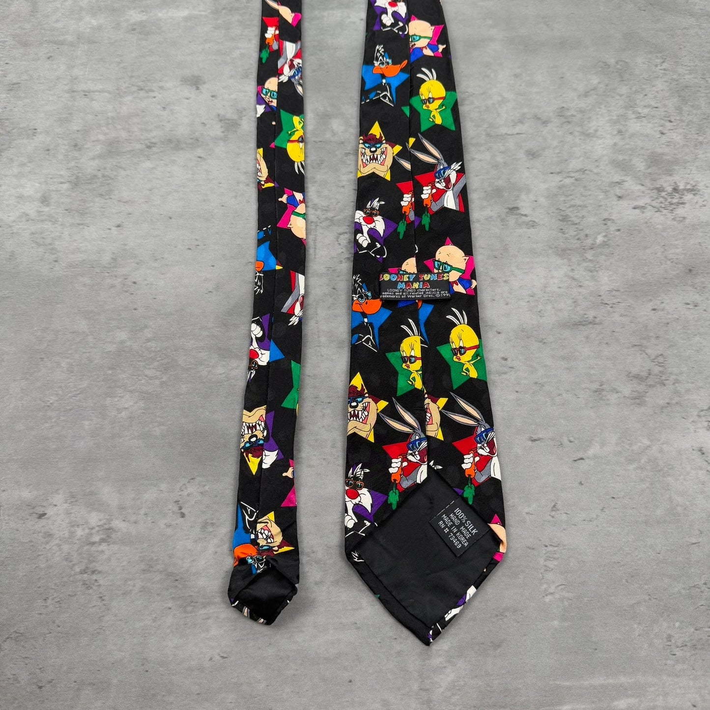 Vintage Looney Tunes Mania Star Characters 1993 Tie