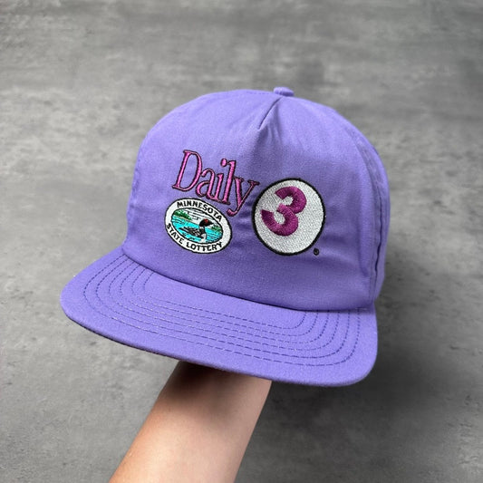 Vintage Daily 3 Minnesota State Lottery Purple Strapback Hat