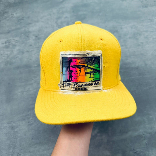 Vintage Hobie Pier Pressure Rainbow Yellow Hat