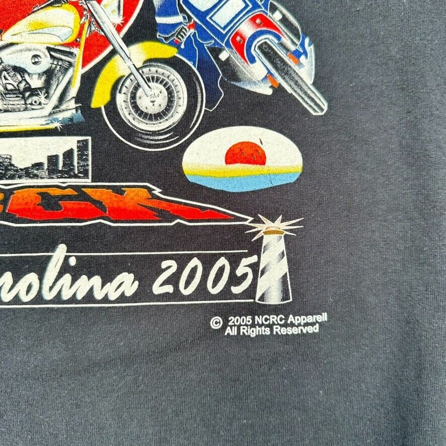 Vintage National Bikers Round Up North Carolina T Shirt - XL