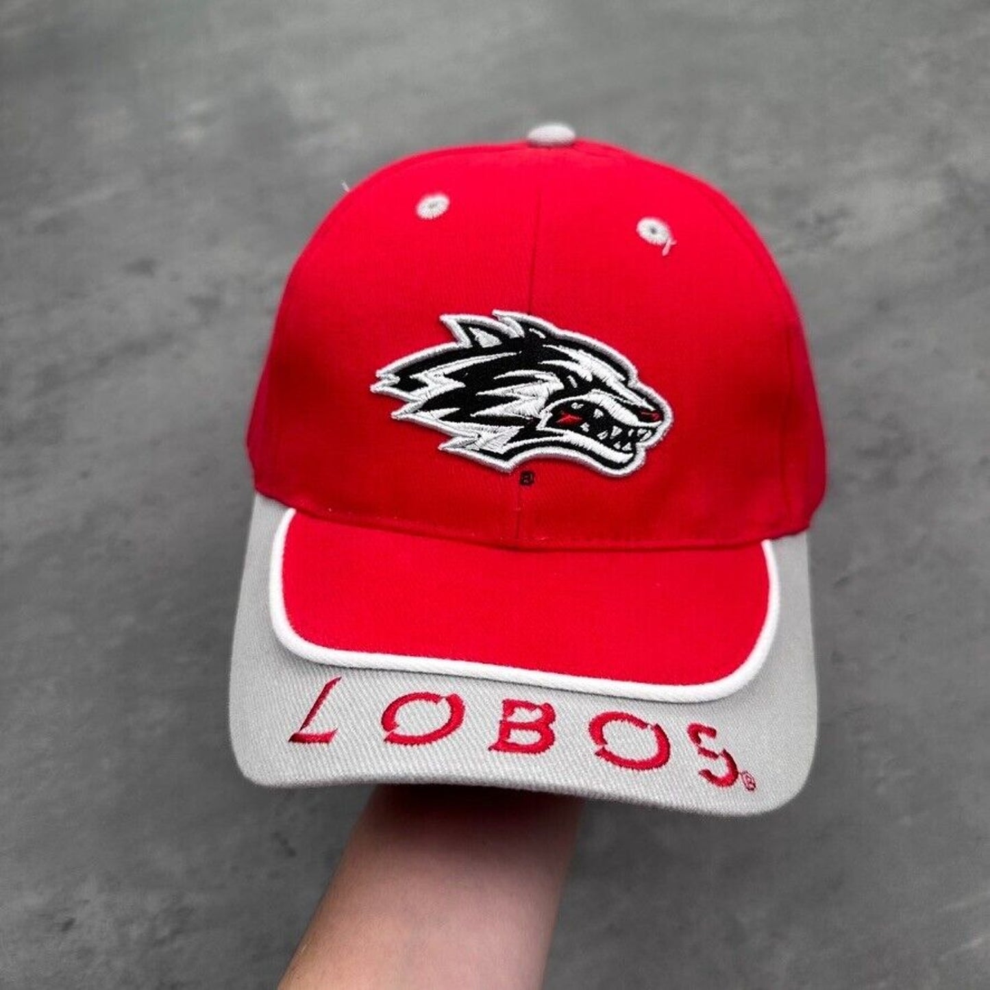 Vintage University of New Mexico Lobos Wolf Red Red Oak Hat