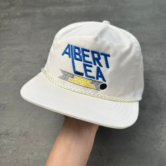 Vintage Albert Lea Minnesota Hockey Invitational White Roper Hat