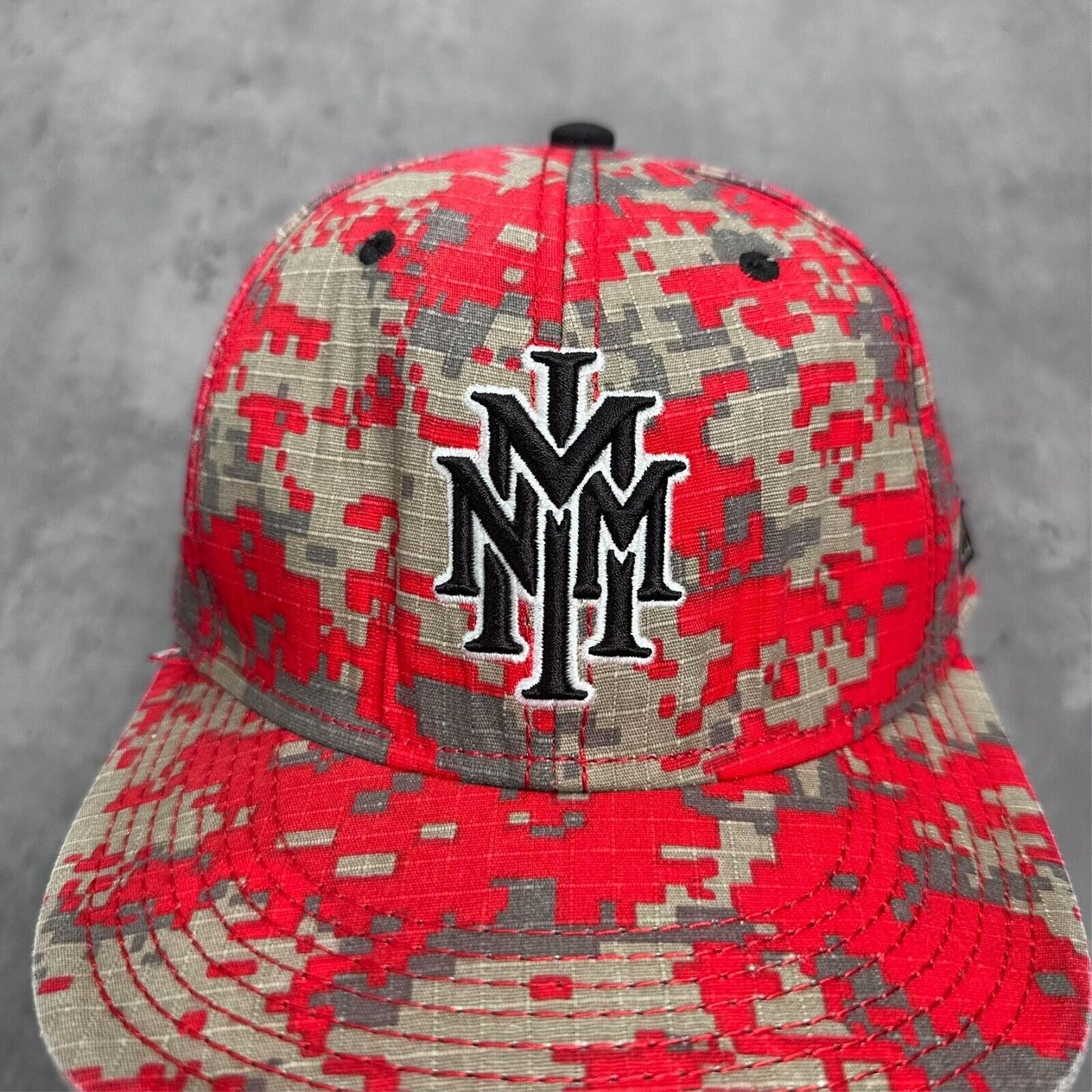 The Game NMMI New Mexico Military Institute Broncos Red Pixel Camo UCP Hat 7 1/2