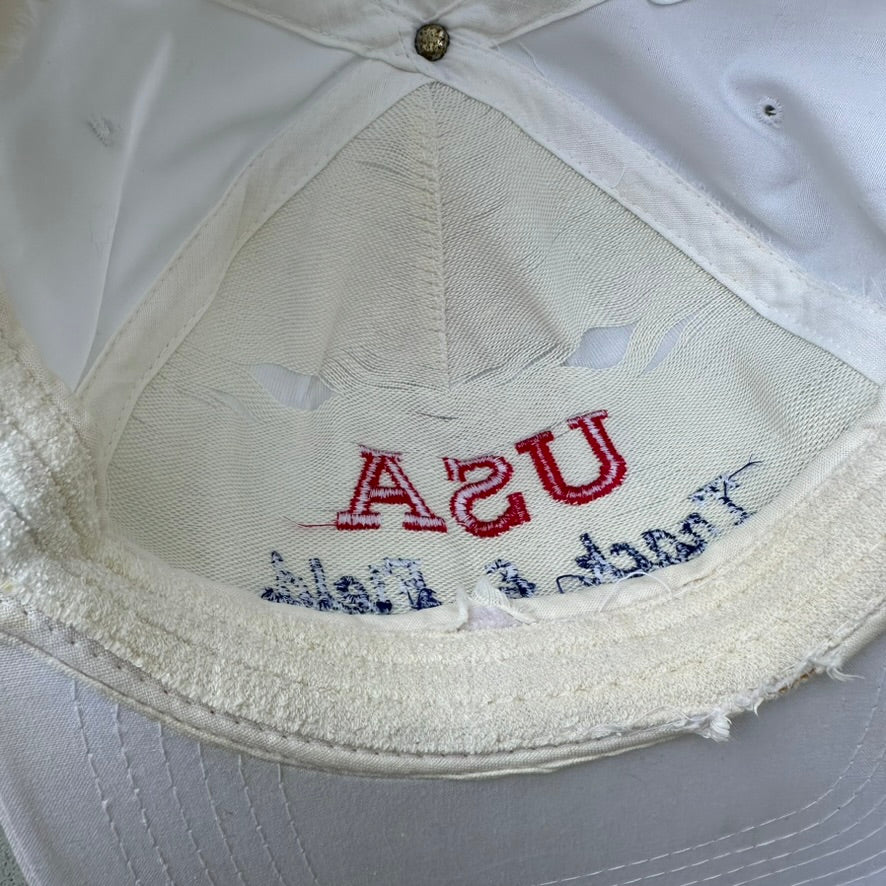 Vintage USA Track and Field White Hat Distressed