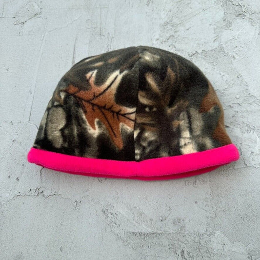 Camo Pink Fleece Beanie Hat