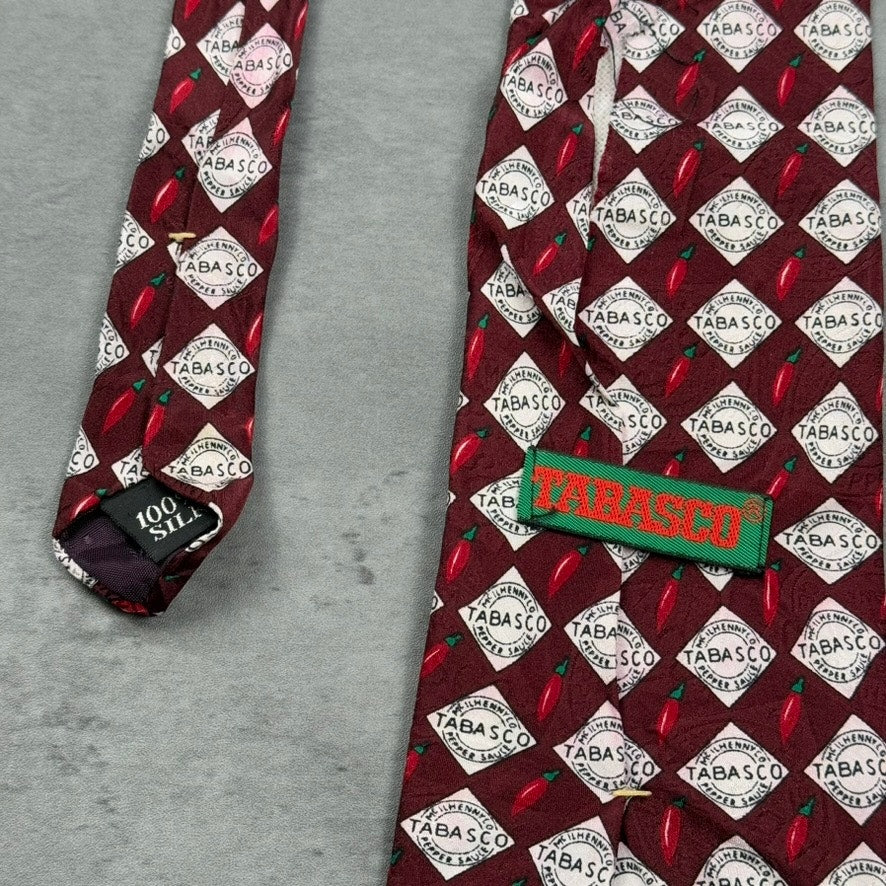 Vintage Tabasco Hot Sauce Checkered Tie