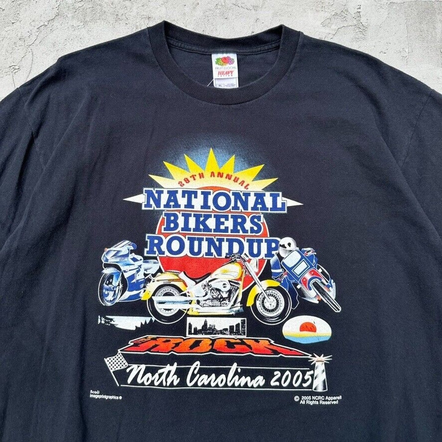 Vintage National Bikers Round Up North Carolina T Shirt - XL