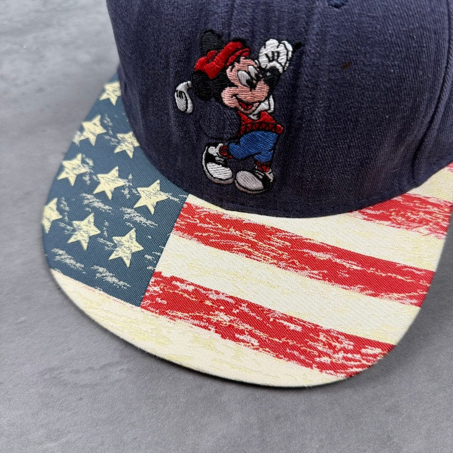 Vintage Disney Mickey Mouse Golf American Flag USA Hat