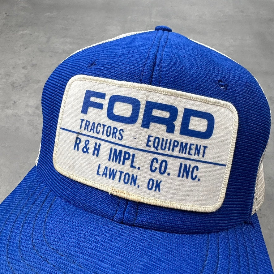 Vintage Ford Tractors Equipment Lawton Oklahoma Patch Distressed Trucker Hat