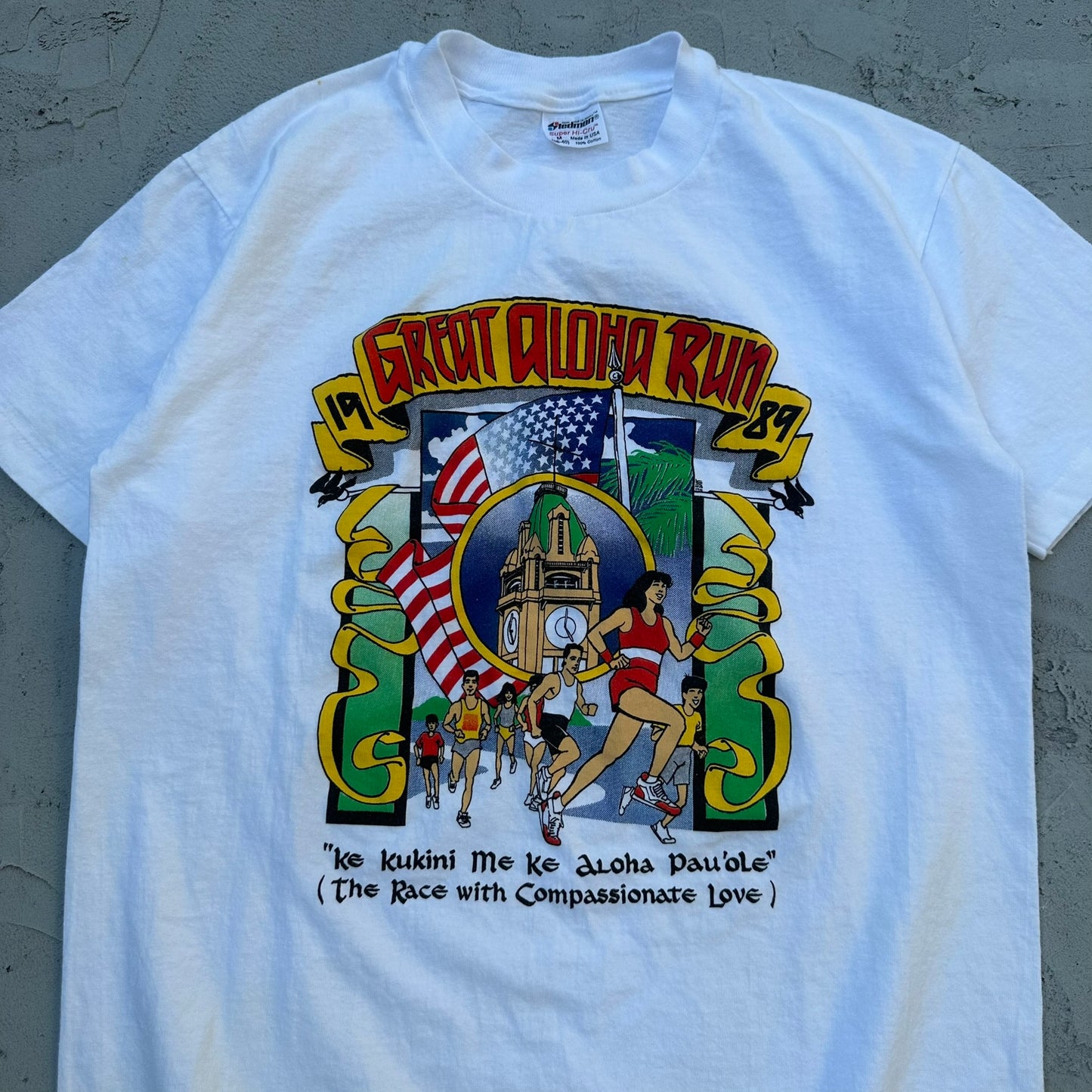 Vintage Great Aloha Run Hawaii 1989 T Shirt - M