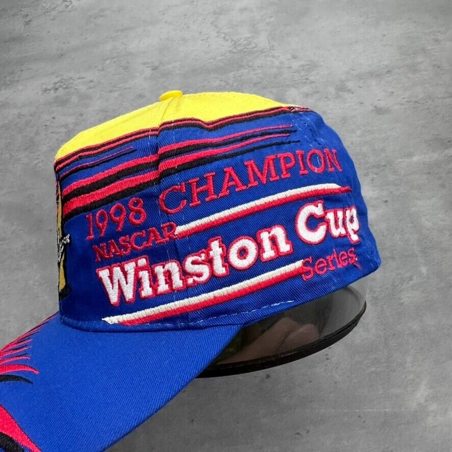 Vintage Jeff Gordon 24 Racing 1998 Champion NASCAR Winston Red Yellow Blue Hat