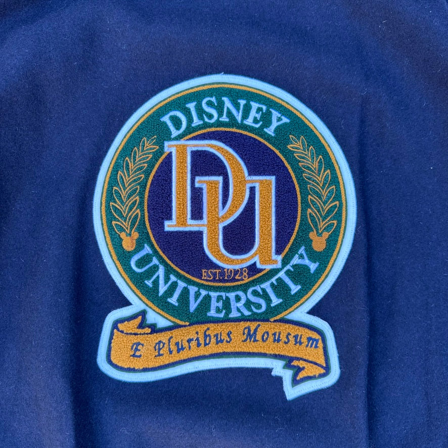 Vintage Disney University Leather Letterman Jacket - L