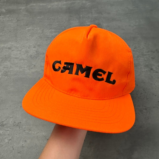 Vintage Camel Cigarettes Neon Orange Canvas Snapback Hat