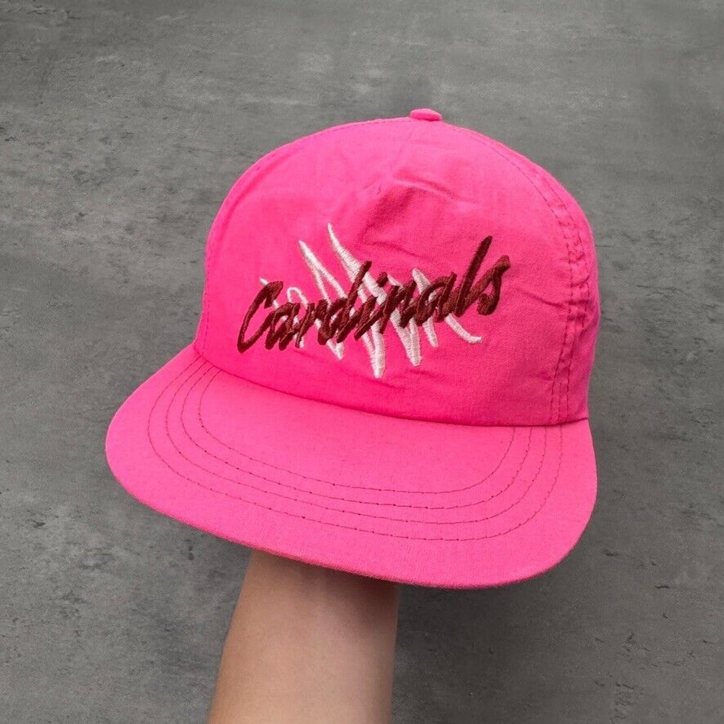 Vintage St. Louis Cardinals Cursive Script Scribble 80s Hot Pink MLB NFL Hat