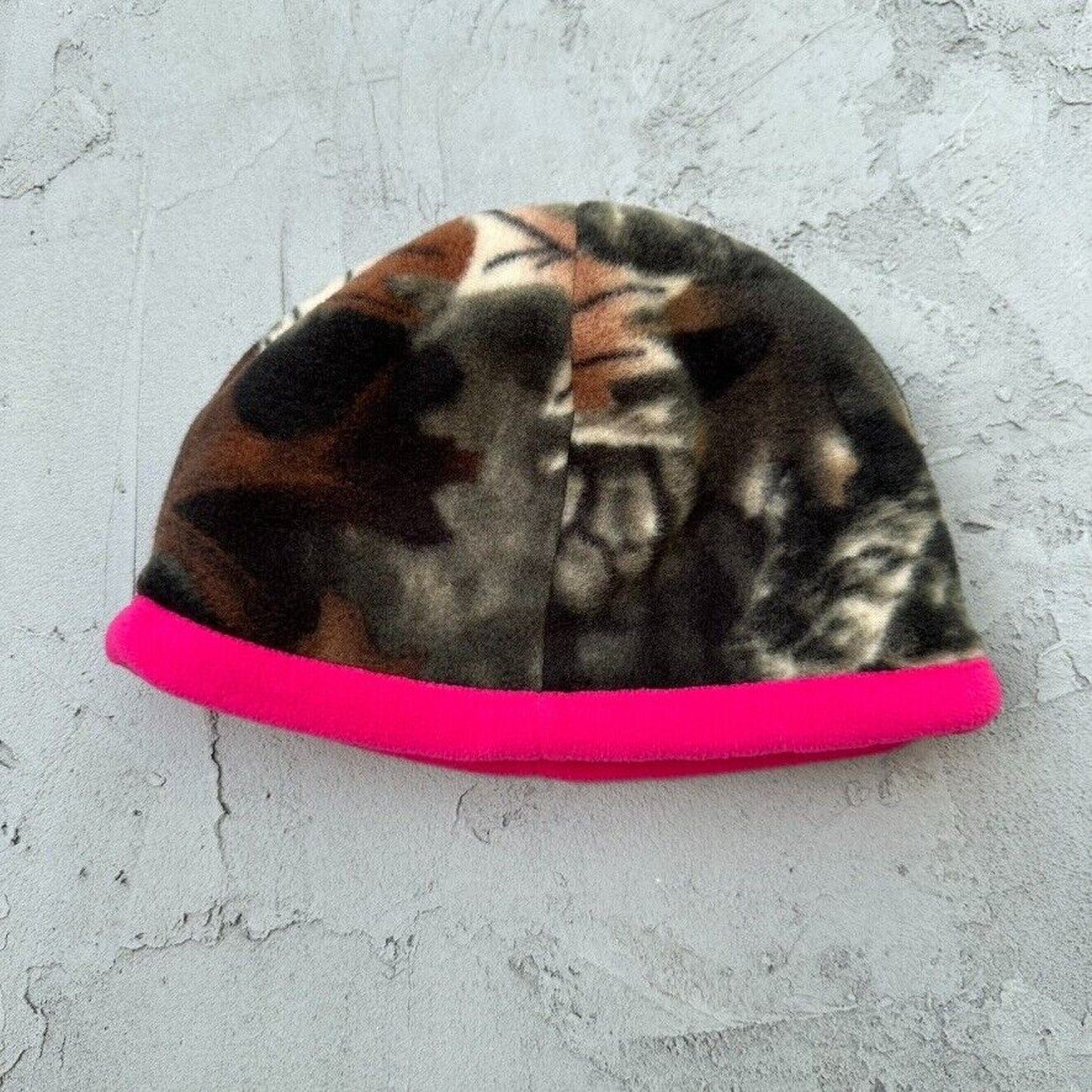 Camo Pink Fleece Beanie Hat