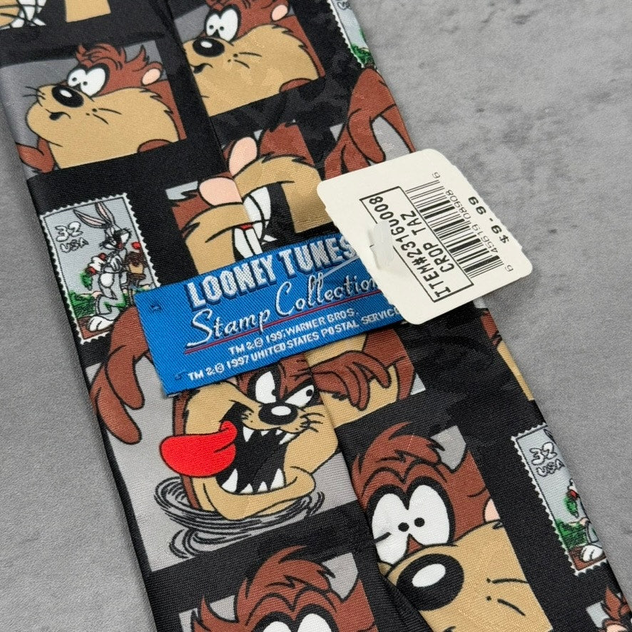 Vintage NWT Looney Tunes Stamp Collection Taz 1997 Tie USPS