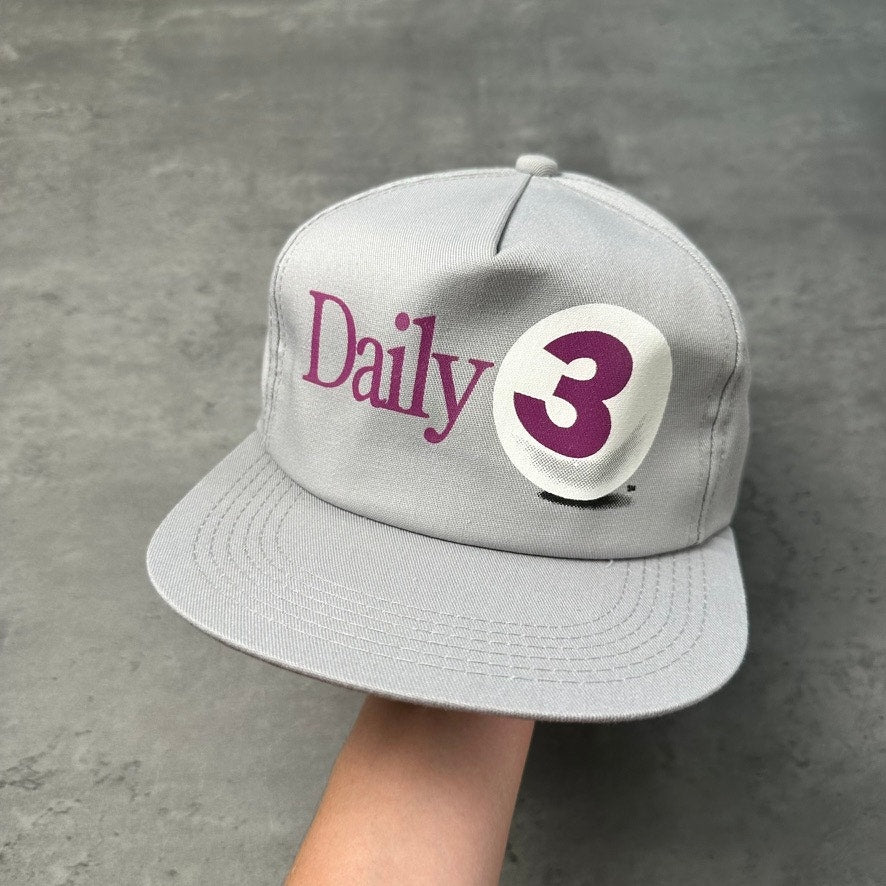 Vintage Daily 3 Minnesota State Lottery Gray Purple Snapback Hat