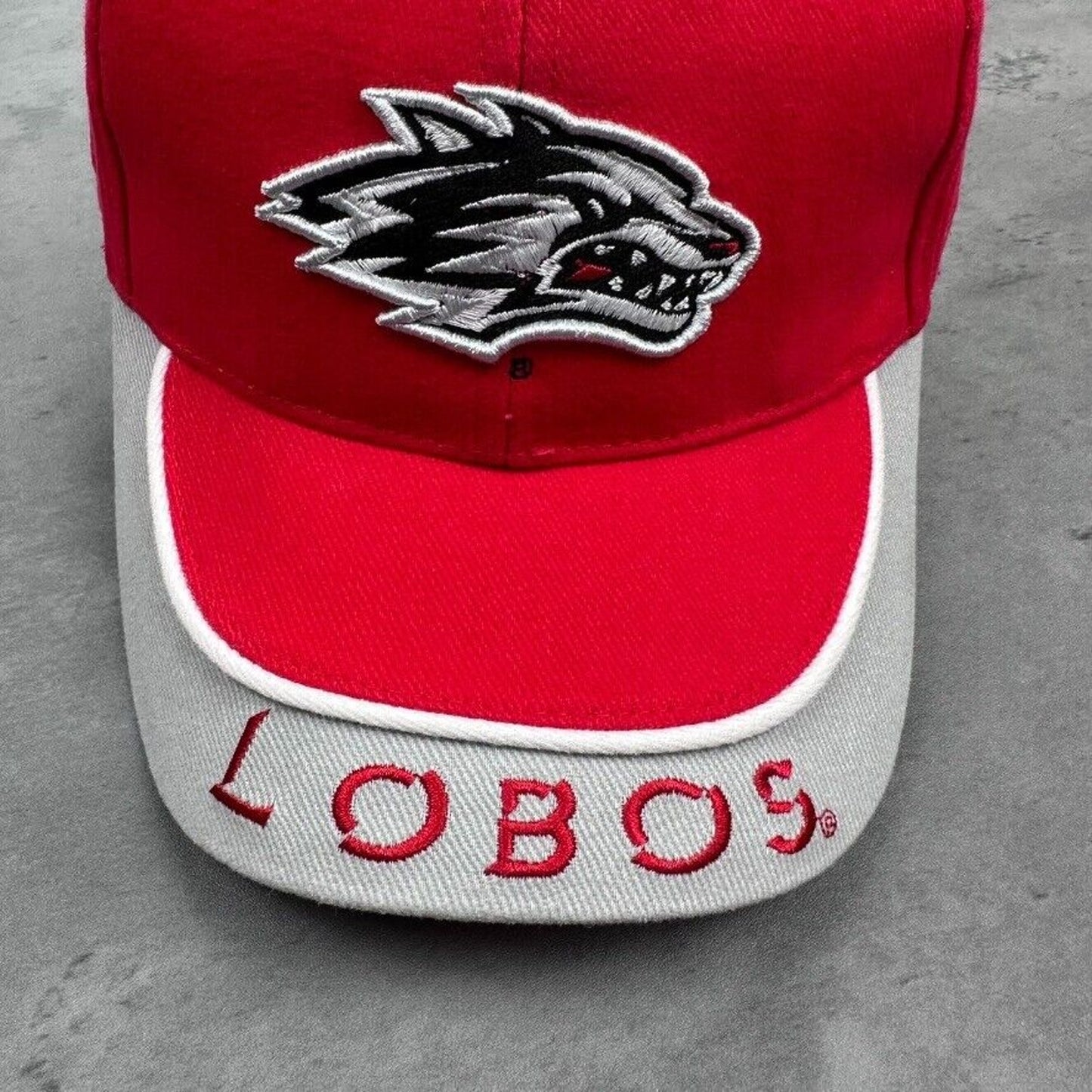 Vintage University of New Mexico Lobos Wolf Red Red Oak Hat