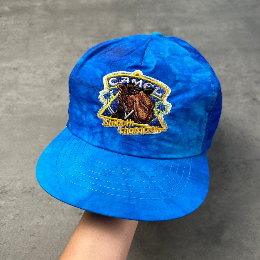 Vintage Camel Cigarettes Smooth Character Blue Nylon Snapback Hat