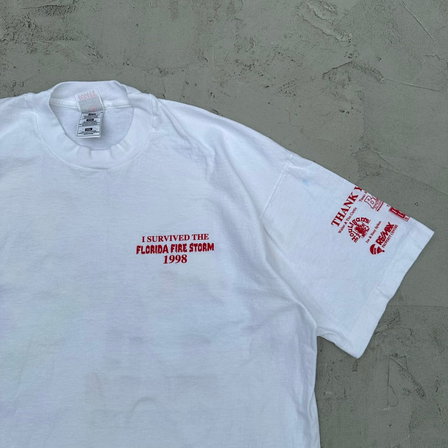 Vintage I Survived The Florida Fire Storm 1998 T Shirt - XL