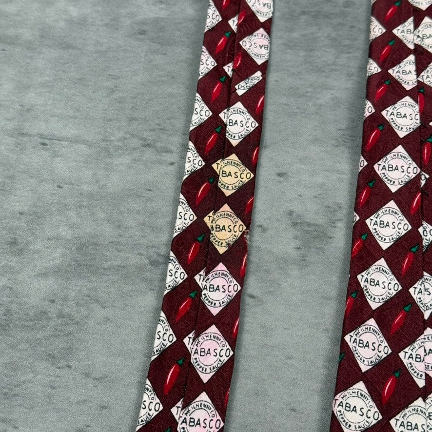 Vintage Tabasco Hot Sauce Checkered Tie