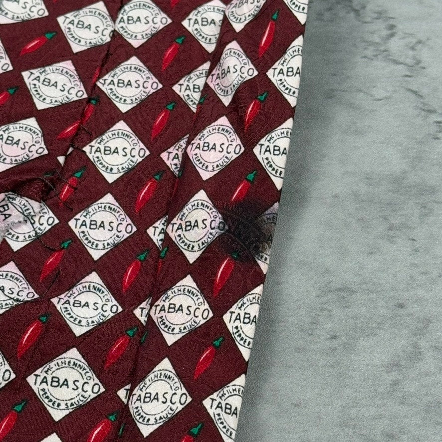 Vintage Tabasco Hot Sauce Checkered Tie