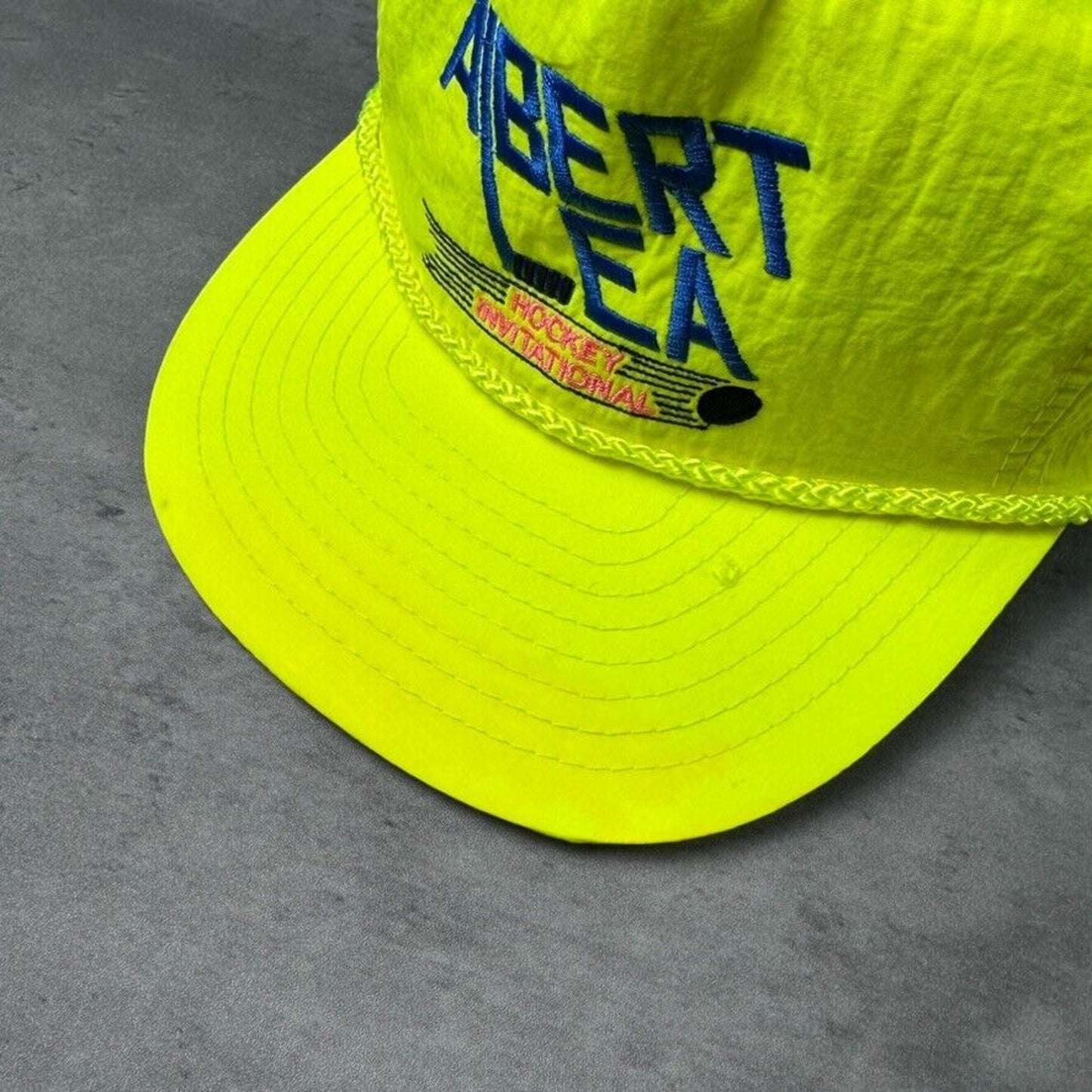 Vintage Albert Lea Minnesota Hockey Invitational Neon Roper Hat