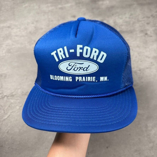 Vintage Tri-Ford Blooming Prairie Minnesota Hanes Trucker Hat