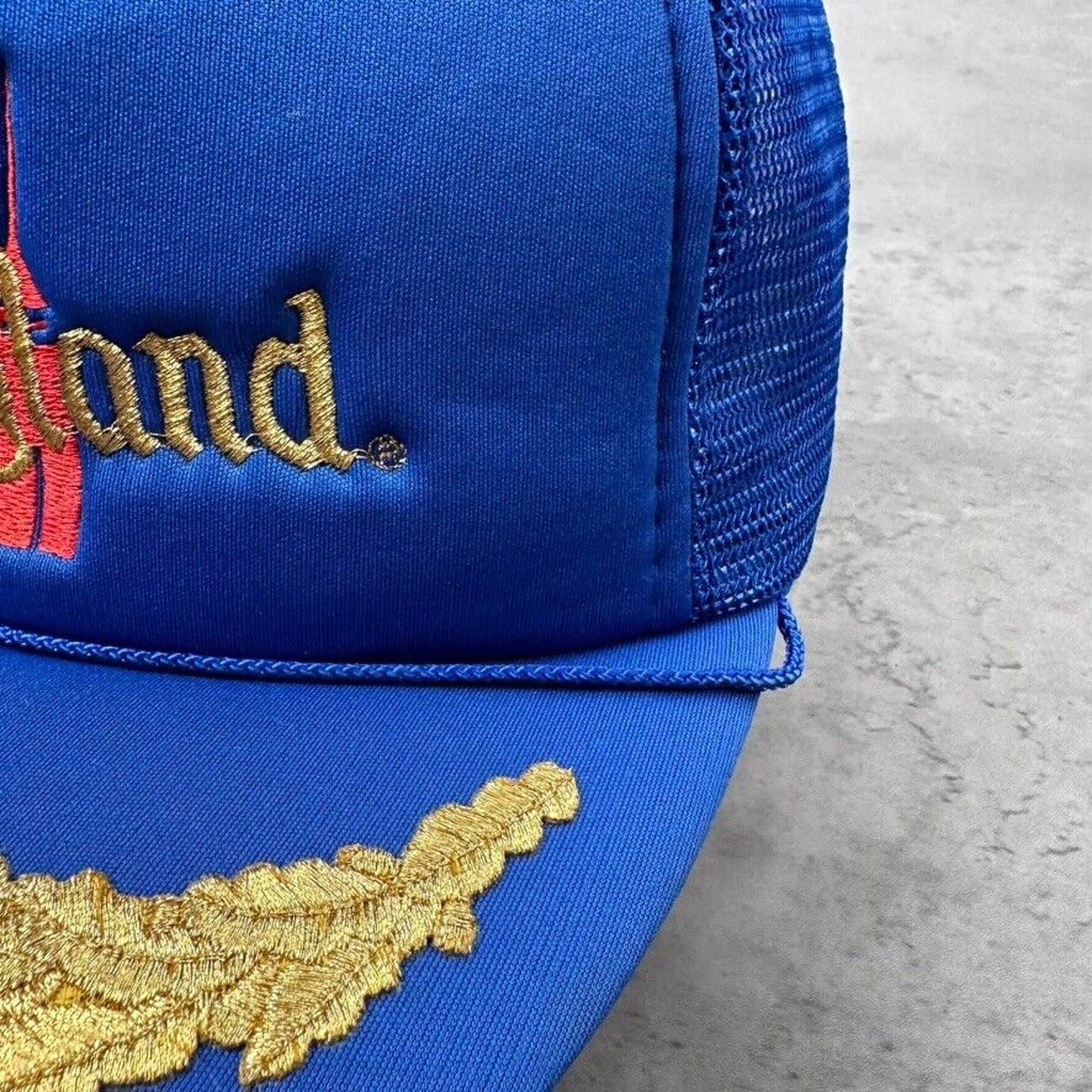 Vintage Disneyland Walt Disney Productions Gold Leaf 80s Hat