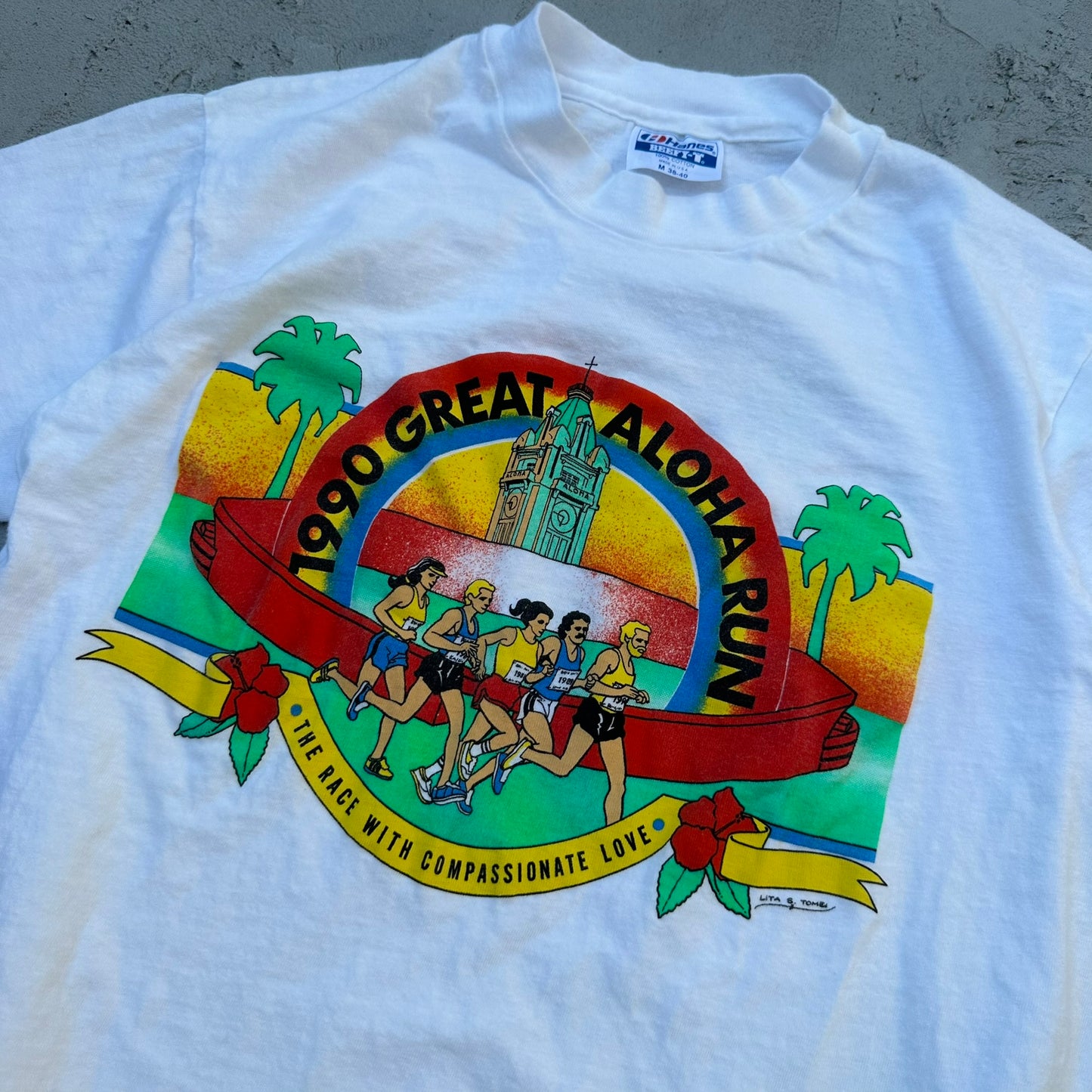 Vintage Great Aloha Run Hawaii 1990 T Shirt - S