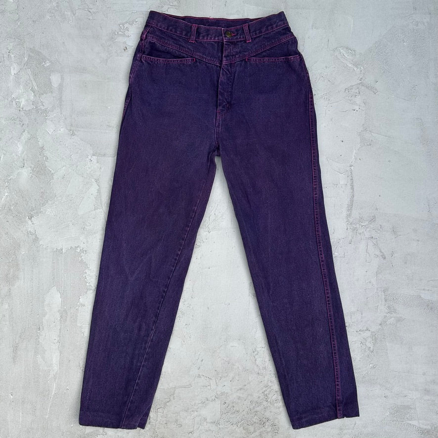 Vintage Women’s Purple Tapered High Waisted Jeans - 13/28