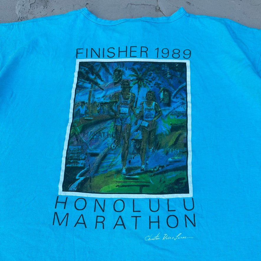 Vintage Honolulu Marathon Hawaii 1989 Boxy T Shirt - M