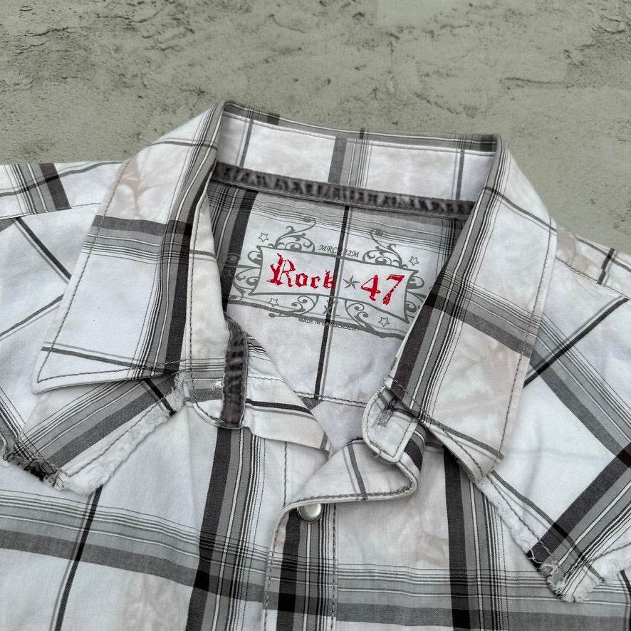 Wrangler Rock 47 Plaid Pearl Snap Shirt - 2XL