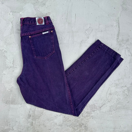 Vintage Women’s Purple Tapered High Waisted Jeans - 13/28