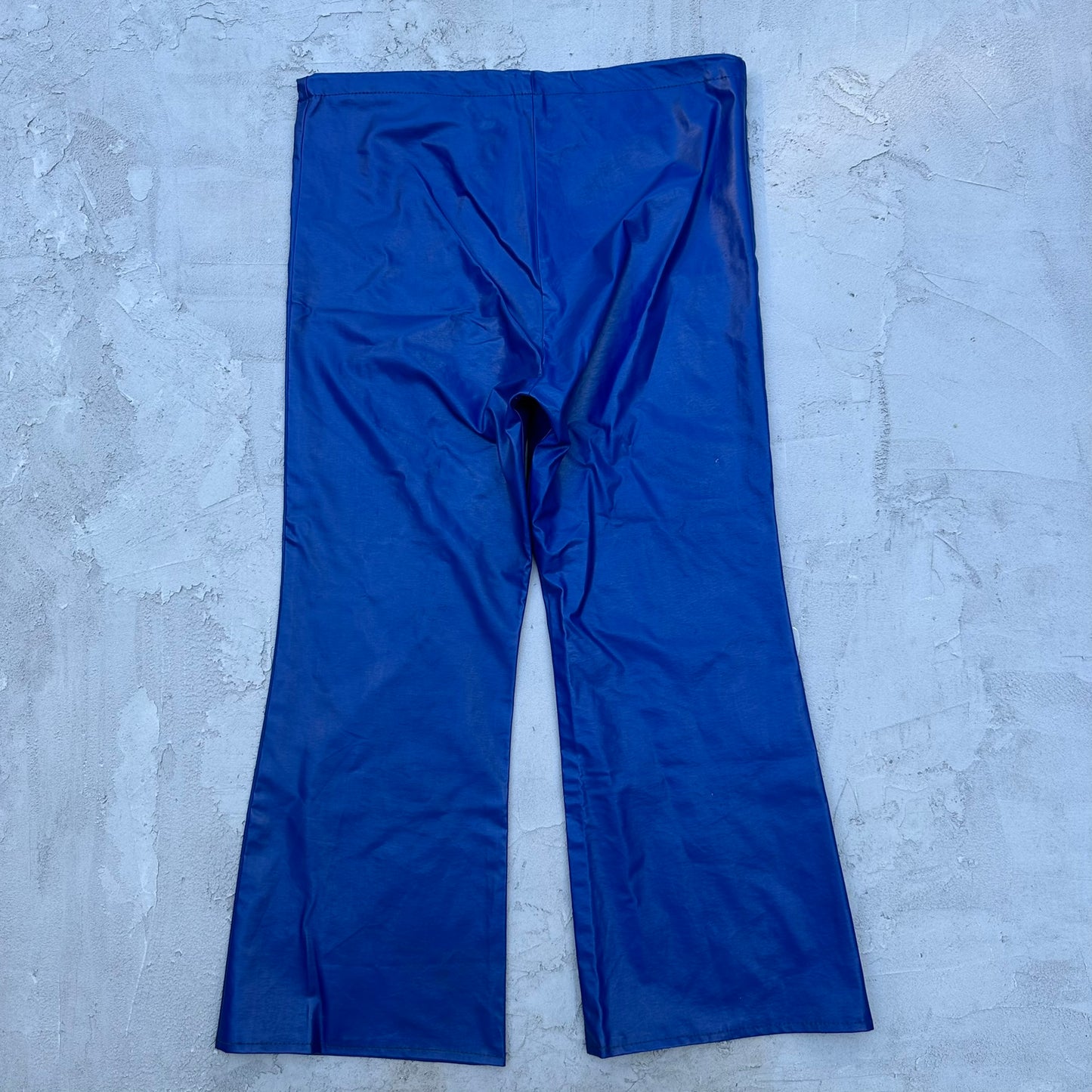 Vintage Blue Waterproof Pants Bell Bottoms Rain Gear - 36