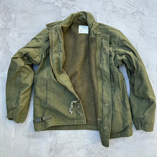 Vintage Green Military Jacket Cold Weather Permeable 1980s - M
