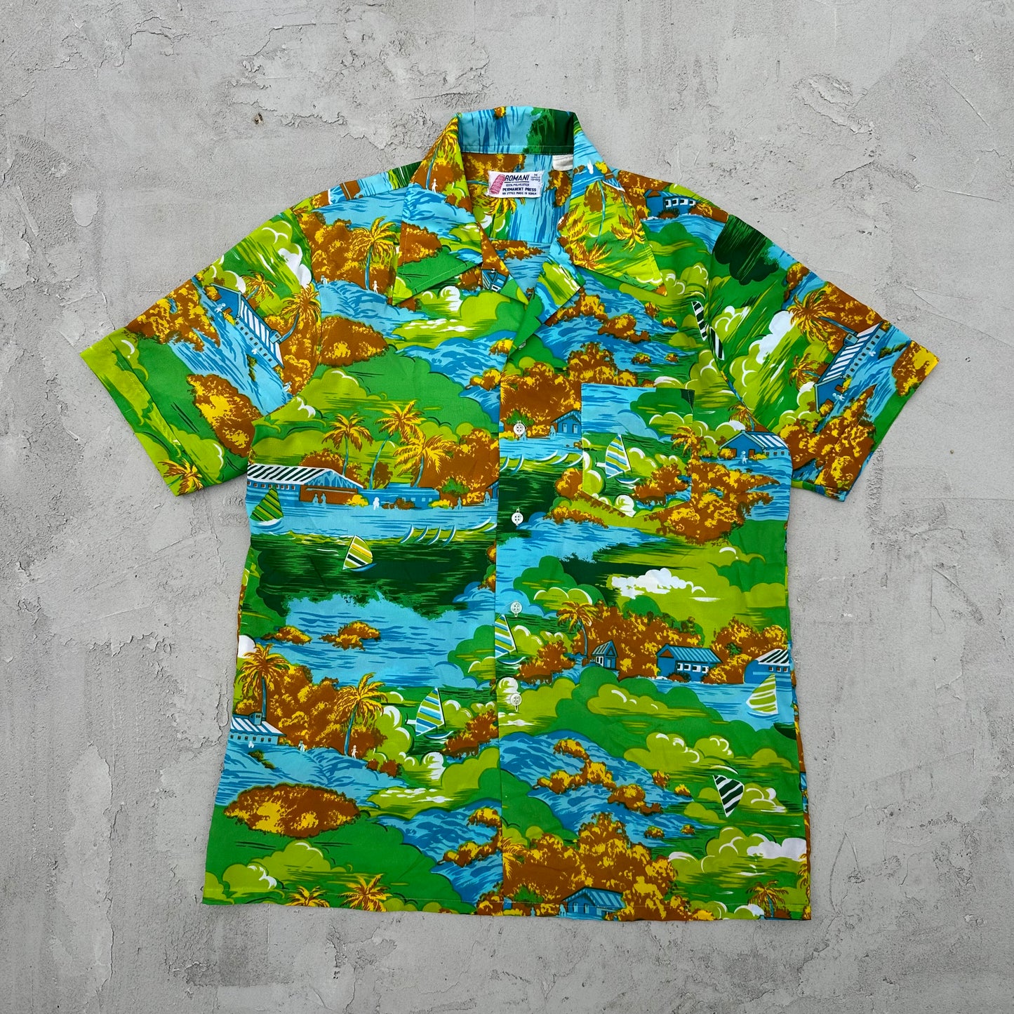 Vintage Romani Tropical Hawaiian Shirt - L