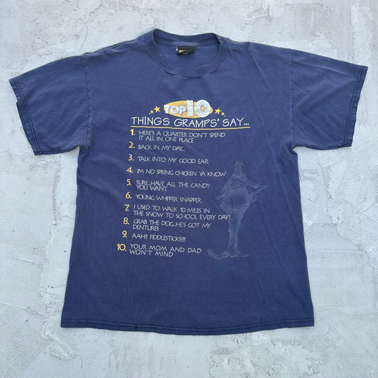 Vintage Top 10 Things Gramps’ Say Silly Funny T Shirt