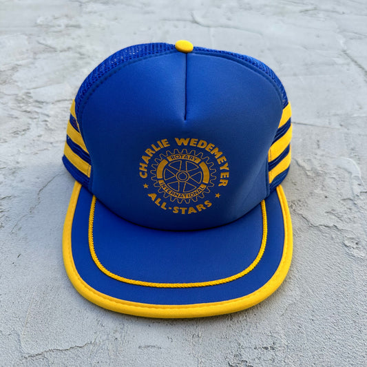 Vintage Charlie Wedemeyer Rotary International 3 Stripe Hat