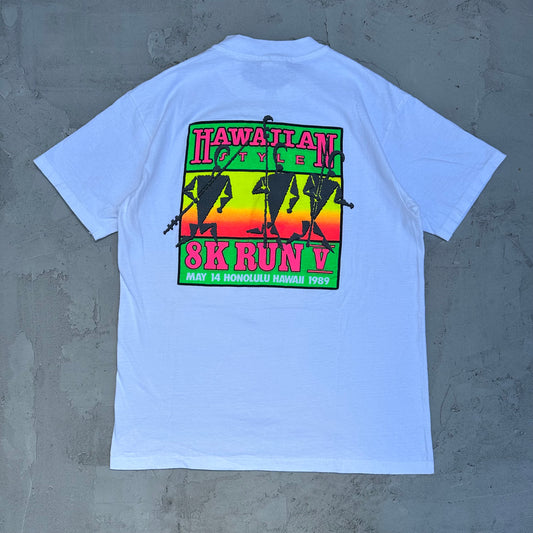 Vintage Hawaiian Style 1989 Marathon Hawaii Neon T Shirt - M