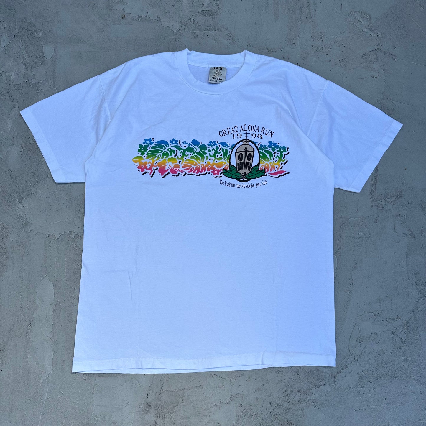 Vintage Great Aloha Run Hawaii 1998 Rainbow T Shirt - XL
