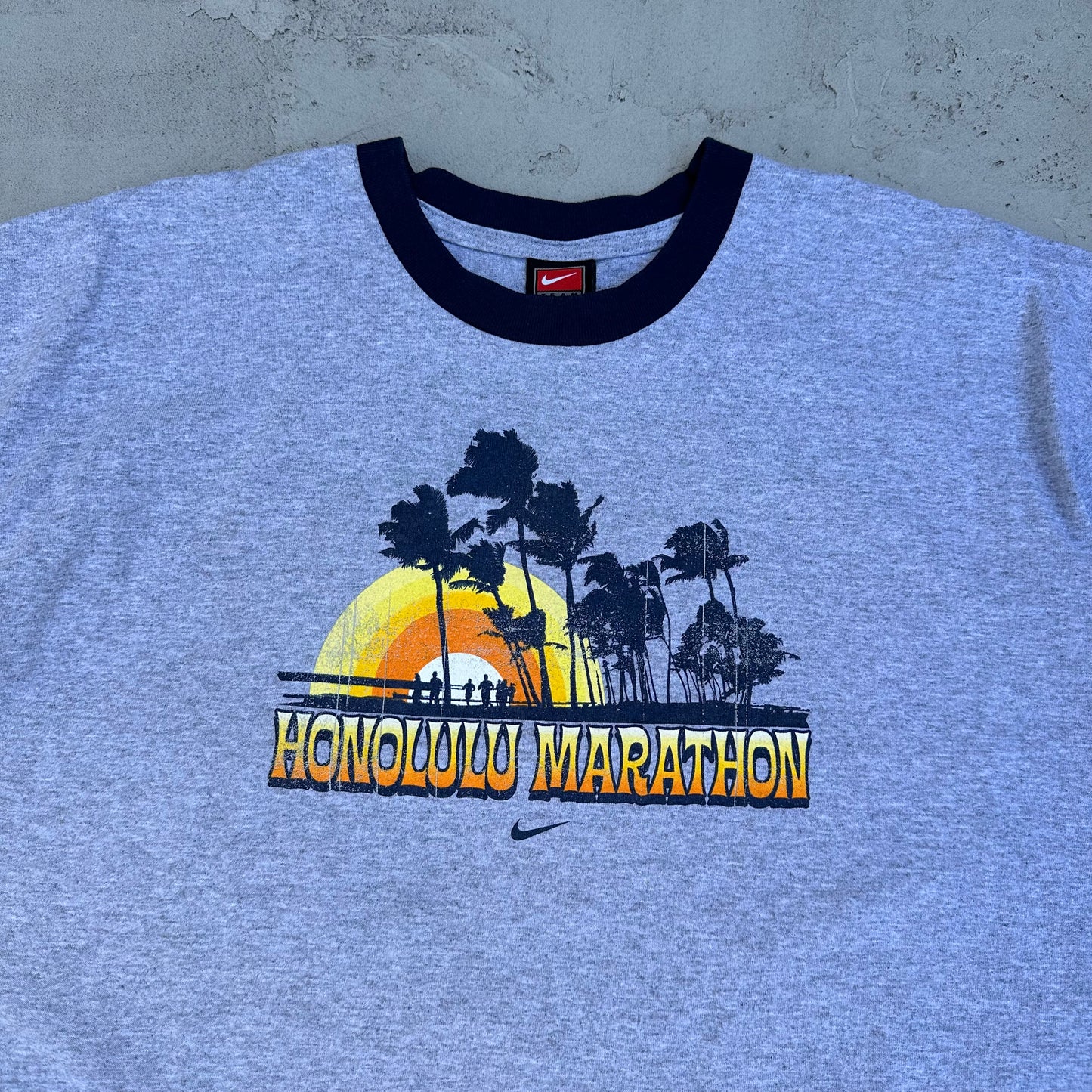 Vintage Nike Honolulu Marathon Hawaii 2003 Ringer T Shirt - XL
