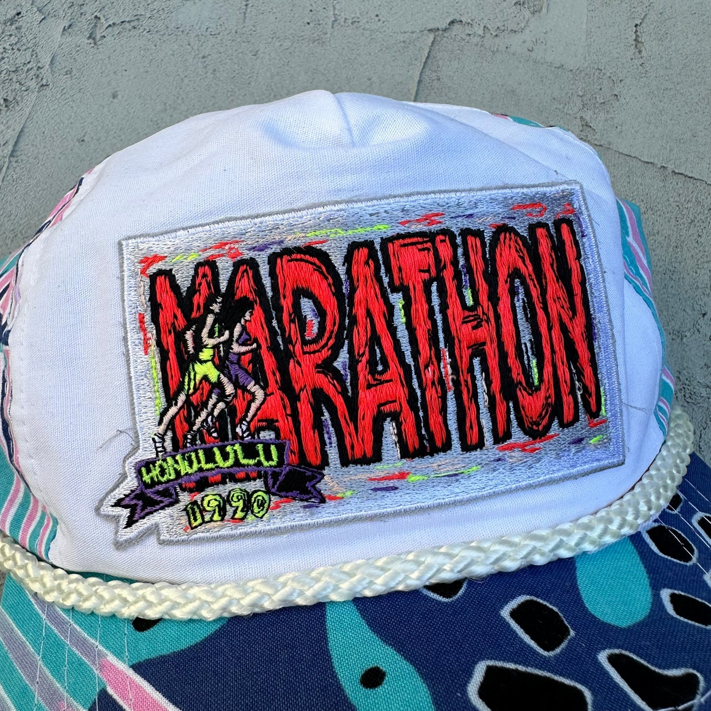 Vintage Honolulu Marathon Hawaii 1990 Snapback Hat