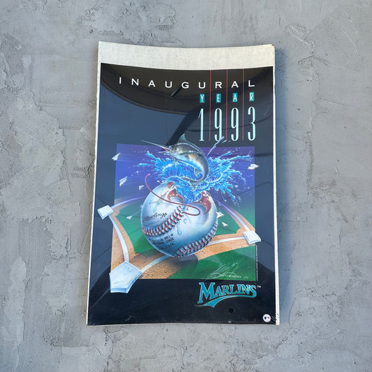 Vintage MLB Florida Marlins 1993 Poster Numbered COA